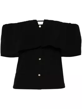 Топ с открытыми плечами и оборками b+ab, черный