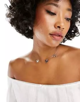 Топ с открытыми плечами и отделкой ASOS цвета слоновой кости