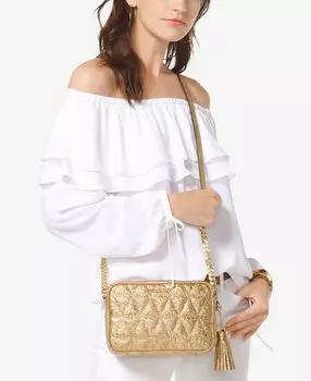 Топ с открытыми плечами и рюшами, обычные и миниатюрные размеры Michael Kors, белый