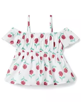 Топ с открытыми плечами Janie and Jack с цветочным принтом, мультиколор