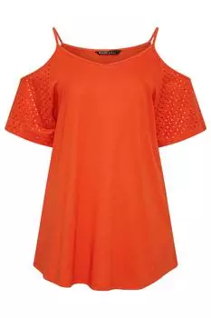 Топ с открытыми плечами Yours, оранжевый