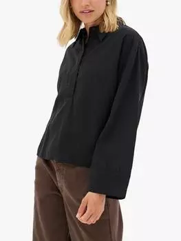 Топ с отложным воротником из туллы MY ESSENTIAL WARDROBE, черный