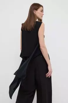 Топ с оттенком шелка Weekend Max Mara, черный