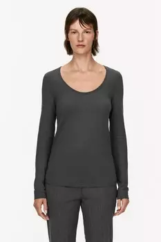 Топ с овальным вырезом Arket, серый