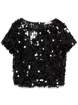 Топ с пайетками Blanca Vita, черный