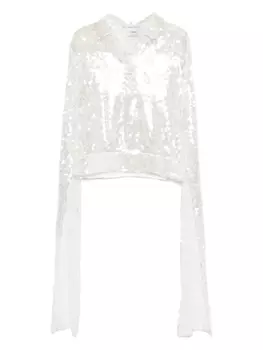 Топ с пайетками Coperni, белый