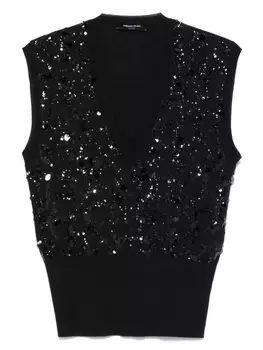 Топ с пайетками Fabiana Filippi, черный