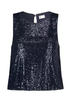 Топ с пайетками и блестящим эффектом Vera Mont, цвет Night Sky