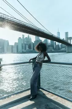 Топ с пайетками и бретельками ZARA, серебряный