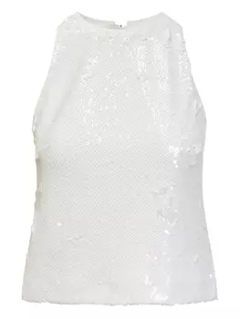 Топ с пайетками MSGM, белый