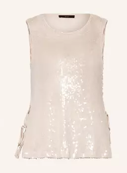 Топ с пайетками Oui, бежевый
