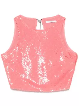 Топ с пайетками Patrizia Pepe, розовый