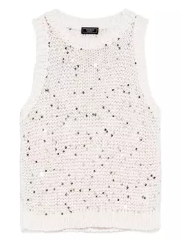 Топ с пайетками Peserico, нейтральный