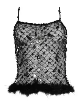 Топ с пайетками Roberta Einer, черный