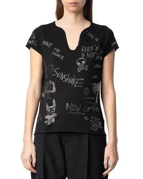 Топ с пайетками Tunisien Zadig & Voltaire, черный