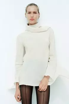 Топ с перекрестком назад ZARA, бежевый/зеленый