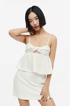 Топ с перекрученной деталью и баской H&M