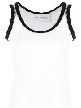 Топ с плетеной отделкой Viktor & Rolf, белый