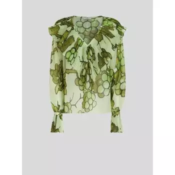 ТОП С ПЛИССИРОВАННОЙ ВОЛАНКОЙ ETRO, зеленый