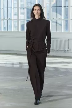 Топ с поясом ZARA, коричневый