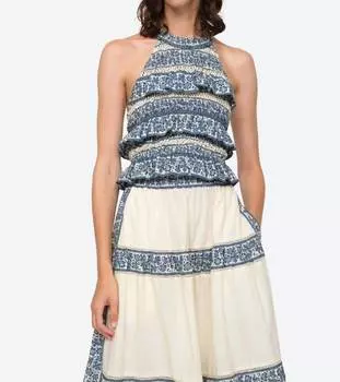 Топ с принтом Arlo и вырезом халтер в цвете Multi SEA