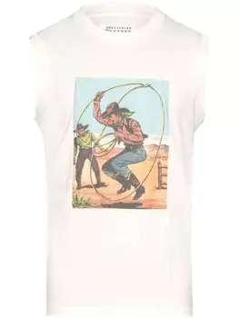 Топ с принтом Cowboy Maison Margiela, белый