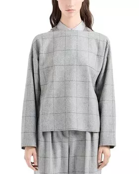 Топ с принтом Emporio Armani Windowpane, серый