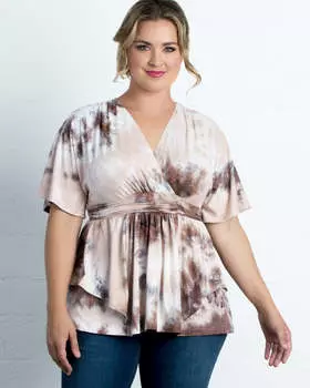 Топ с принтом Encore Kiyonna, цвет bordeaux blooms