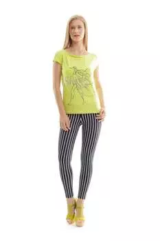 Топ с принтом и длинными рукавами Conquista, зеленый