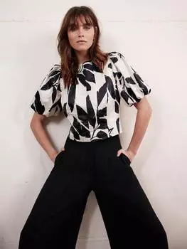 Топ с принтом ладони Mint Velvet, цвет Natural/Multi