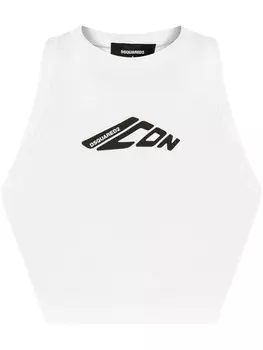 Топ с принтом логотипа DSQUARED2, белый