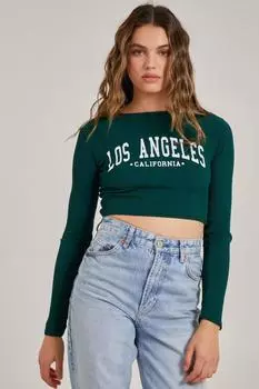 Топ с принтом Los Angeles Varsity Pink Vanilla, черный