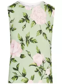 Топ с принтом Oscar de la Renta, зеленый