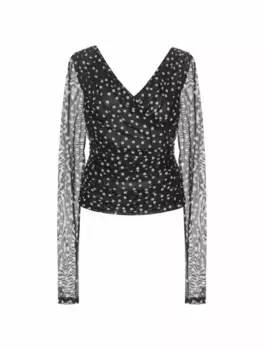 Топ с принтом полька Dolce&Gabbana, черный