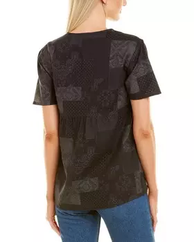 Топ с принтом в стиле пэчворк James Perse, черный