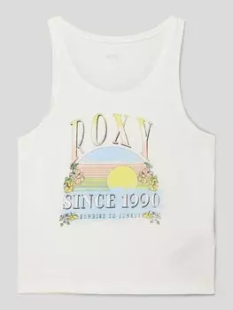 Топ с принтом в виде этикетки, модель «ТАНЦУЙ КАК РОКСИ ФАНК» Roxy, кремовый