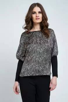 Топ с принтованными рукавами Conquista, черный