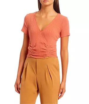 Топ с присборенной талией Love & Piece, оранжевый