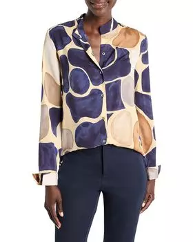 Топ с пуговицами и принтом «Галька» NIC+ZOE, мультиколор