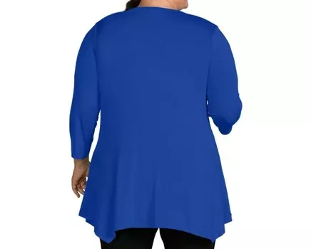 Топ с пуговицами и рукавами-браслетом Tamsin — цвет королевского синего цвета Plus On The Plus Side