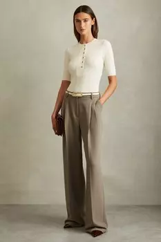 Топ с пуговицами из смеси шерсти Эмили Reiss, белый
