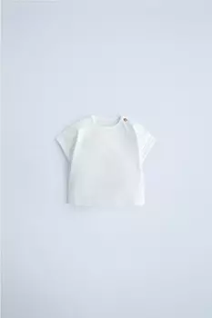 Топ с пуговицей ZARA, устрично-белый