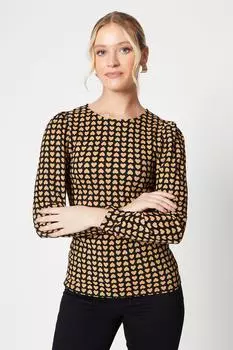 Топ с пышными плечами и длинными рукавами Dorothy Perkins, черный