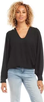 Топ с пышными рукавами Karen Kane, черный