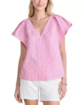 Топ с расклешенными рукавами Harbor Vineyard Vines, розовый
