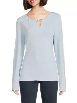 Топ с разрезом на шее Dkny, цвет Celadon Blue