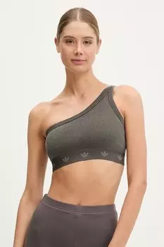 Топ с ребристой резинкой Adidas Originals, коричневый