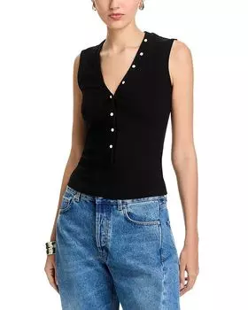 Топ с ребристой вязкой Zoelle Generation Love, черный