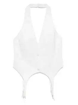 Топ с ремешками для чулок Kiki de Montparnasse, нейтральный