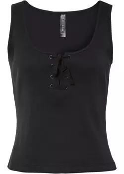 Топ с резинкой и шнуровкой Rainbow, черный